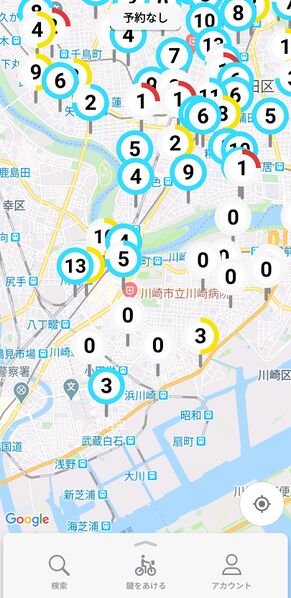 ファイル:Docomo bikeshare kawasaki+ota map.jpg